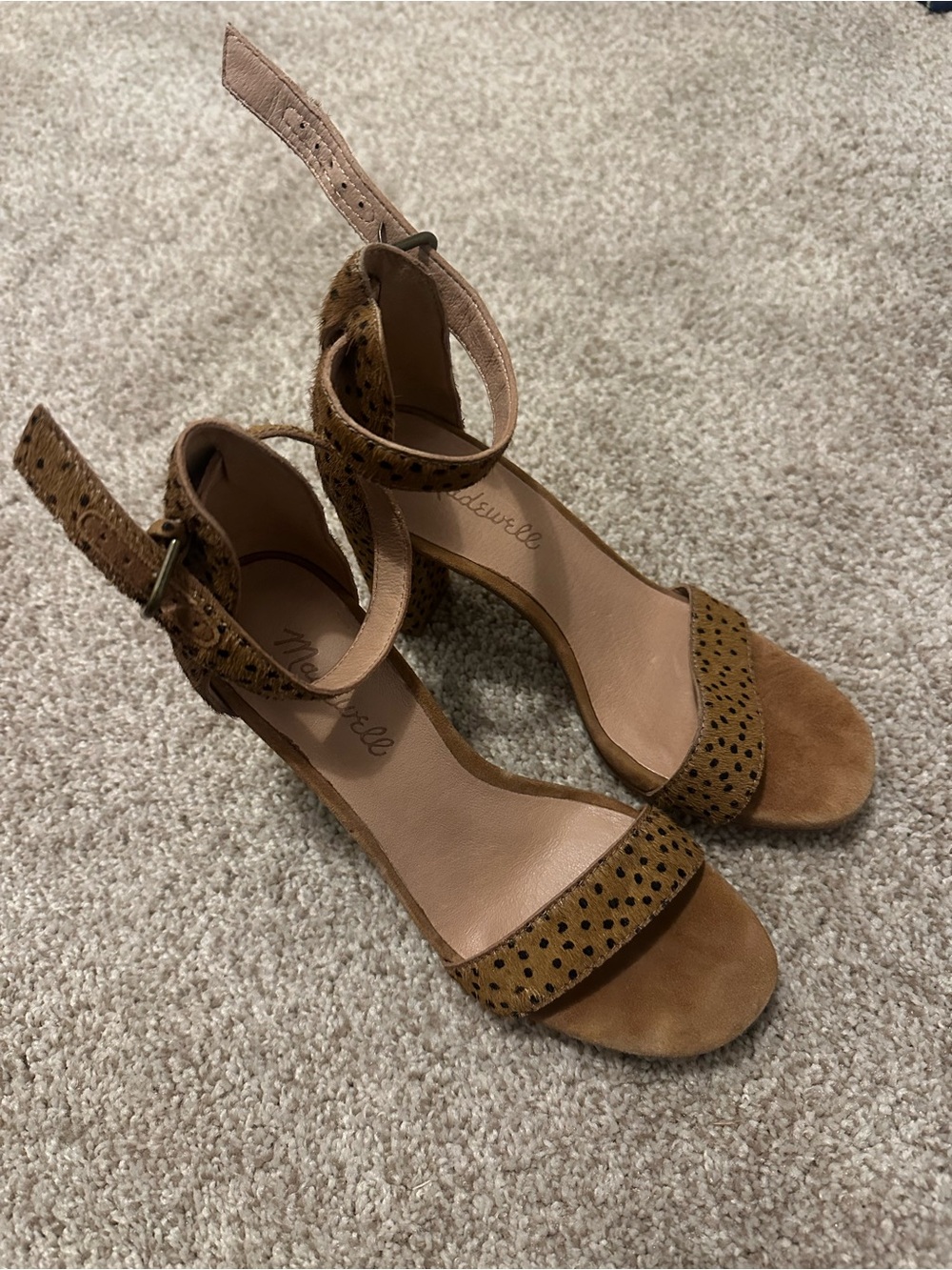Madewell Women's Tan Suede Ankle-Strap Heels
